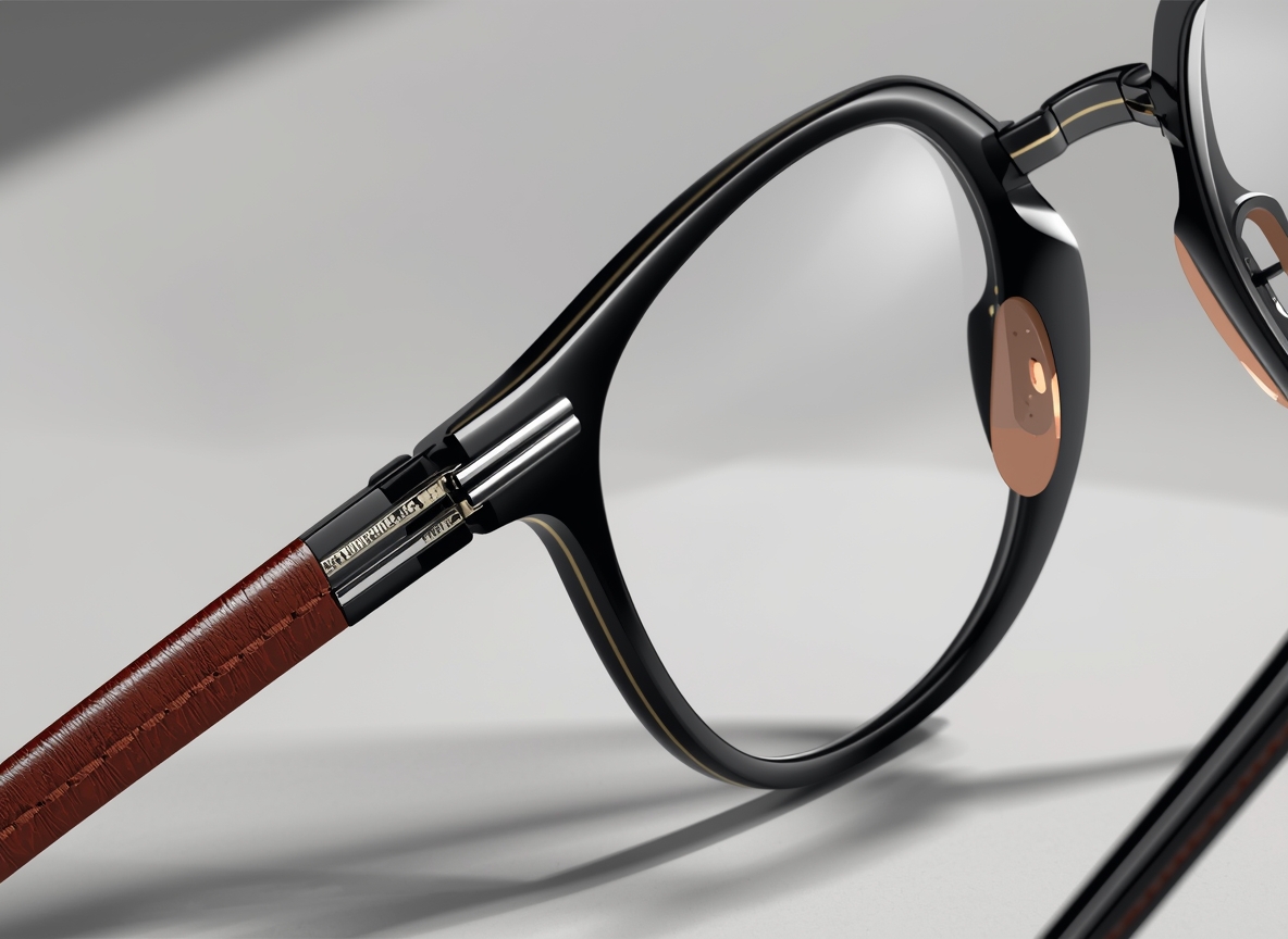 Premium eyewear detail showcasing craftsmanship