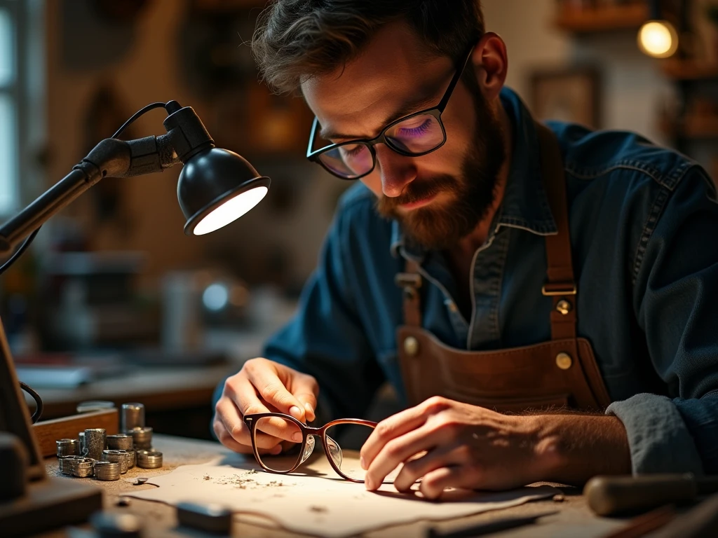 Artisan crafting premium eyewear