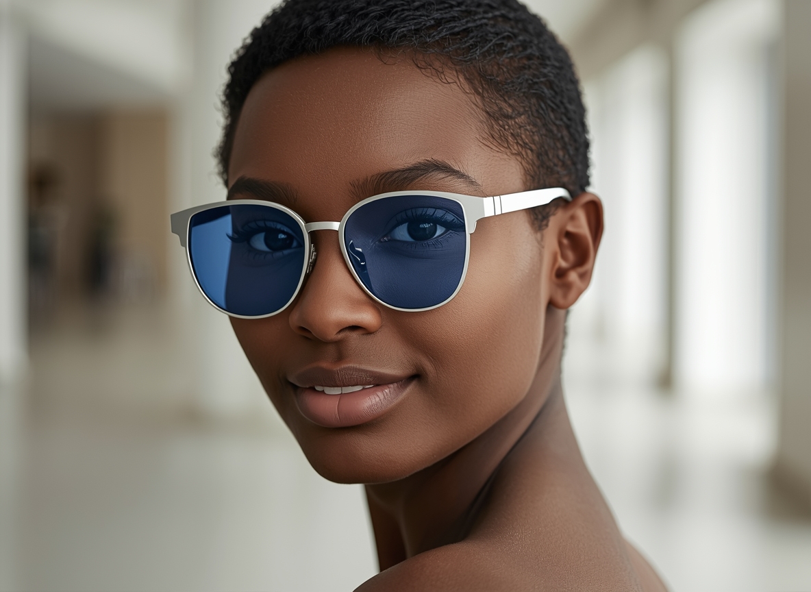 Person wearing premium eyewear in modern setting